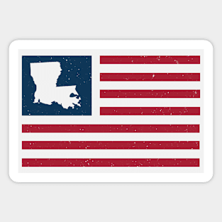 Vintage Louisiana USA Flag // Retro American Flag Stars and Stripes Magnet